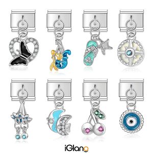 Fish Butterfly Eye CZ Charm