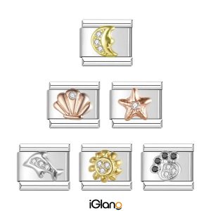 Star Moon Claws Dolphins CZ Charm