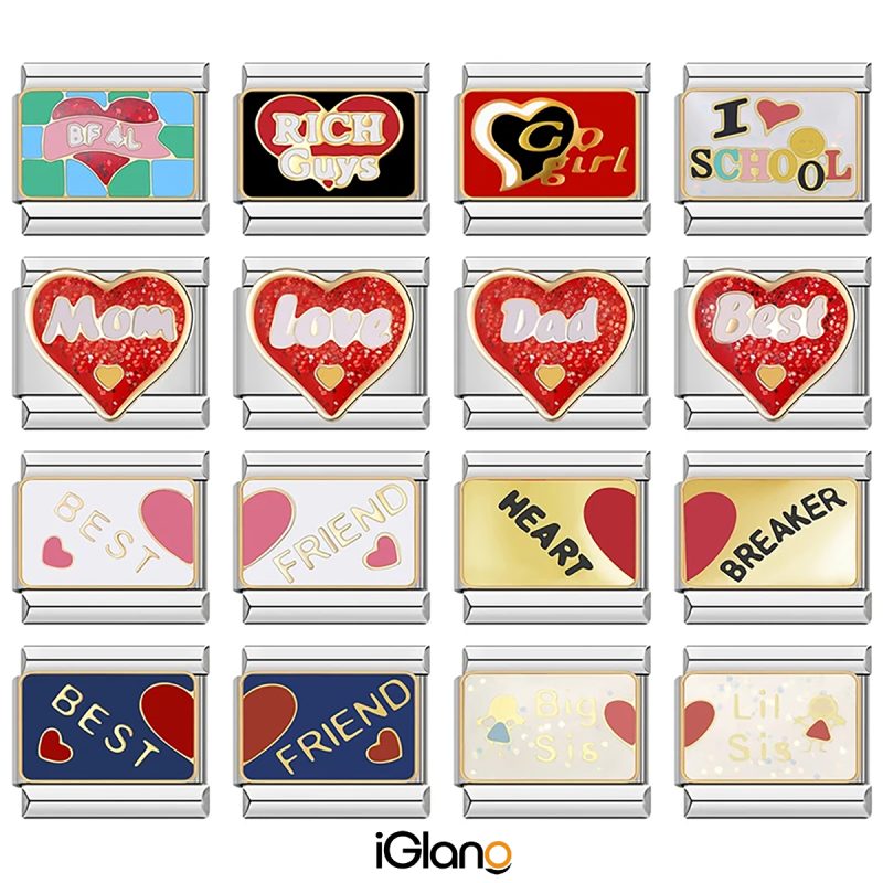 Romantic Heart Love Best Friend Italian Charms