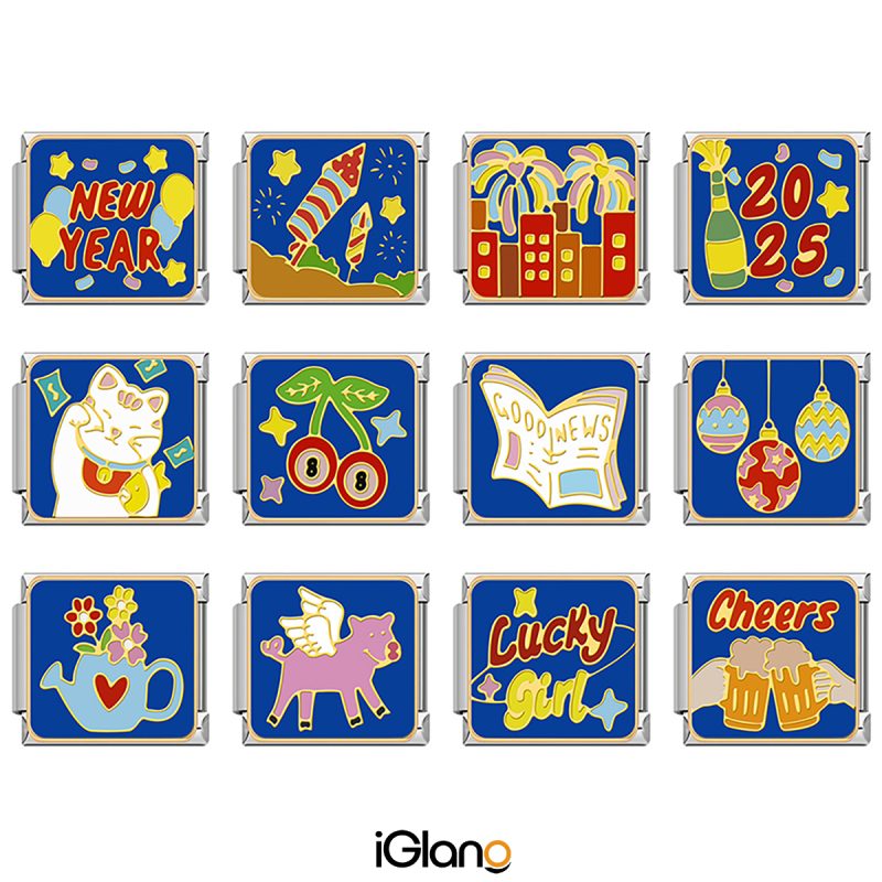 Cheers New Year Cherry Italian Charm