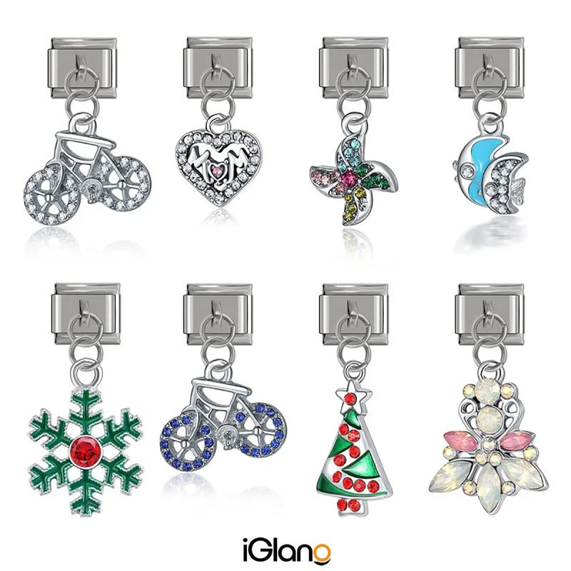 Bike Love Mom Christmas Tree Windmill Italian Charm