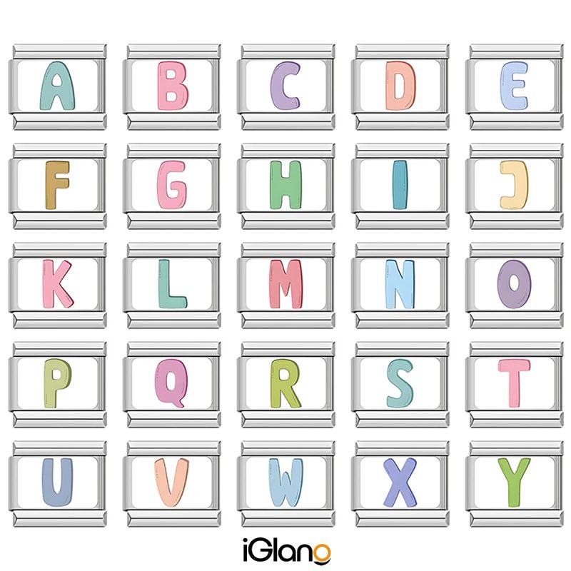 Colorful 26 English Letters Italian Charm