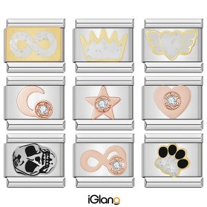Crown Angel Skull Star Italian Charms