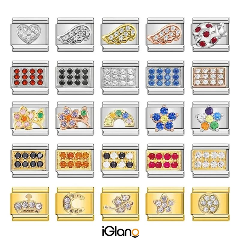 Star Wing Heart Round Rainbow Crown Shiny Charm