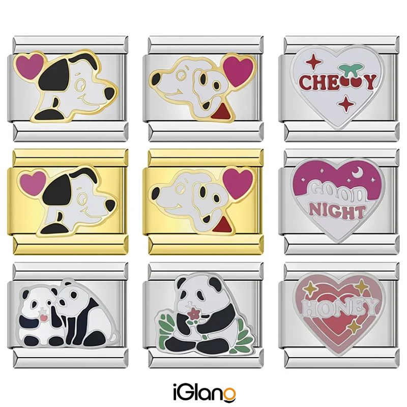 Pretty Popular Dog Panda Heart Charm