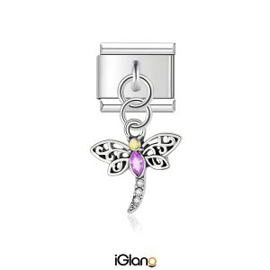 Dragonfly Rhinestone Italian Charm
