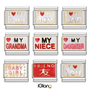 Color Glaze I Love Mom Friend Baby Girl Charm