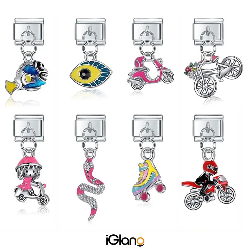 Glaze Snake Fish Eye Motorcycle Charm