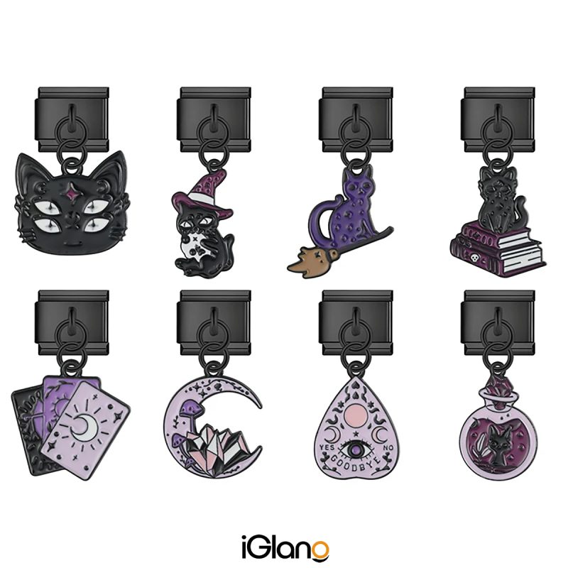 Halloween Black Cat Italian Charms