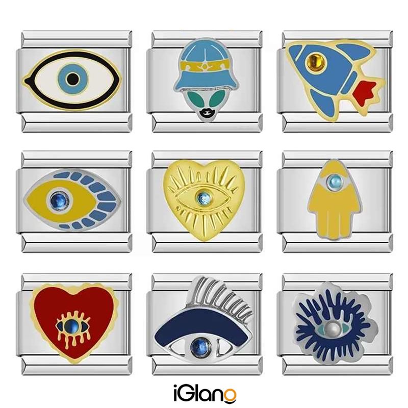 Eye Alien Rocket Heart Charm