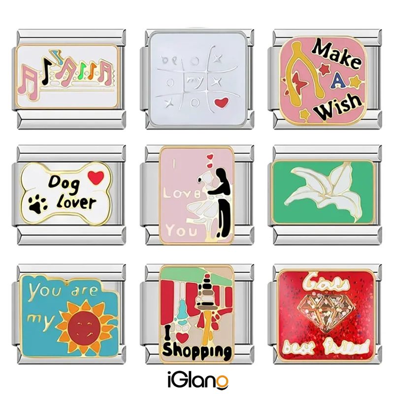 Pretty Music Flower Love Shopping Charm