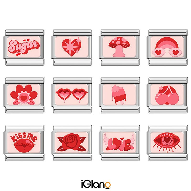 Red Heart Eye Italian Charm
