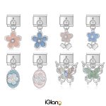 Butterfly Flower Italian Charm Bracelet